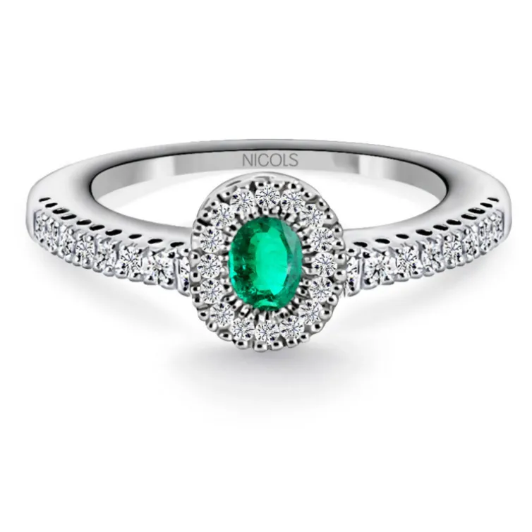 Anillo Esmeralda y Diamantes Diamond Colour