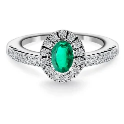 Anillo Esmeraldas y Diamantes Diamond Color Orla Oval