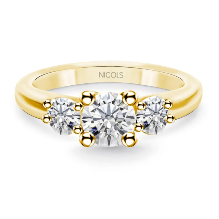 Anillo Megan Trilogy 0.80 Oro Amarillo