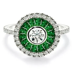 Anillo Ojo De Perdiz 0.75 Granate Verde