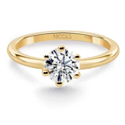 Anillo Oro amarillo solitario diamante 0,10 a 0,70 Ct. Charlotte