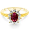 Anillo oro amarillo y rubi oval Dalia 0.80