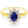 Anillo oro amarillo y zafiro oval Dalia 0.70