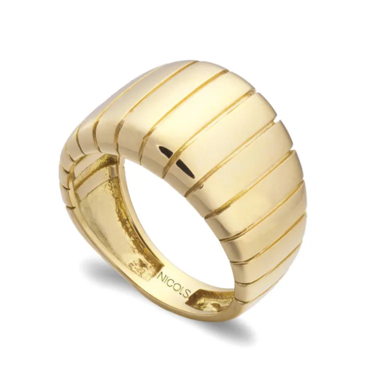 Anillo Oro Basic Gold Barras Media Caña Recta