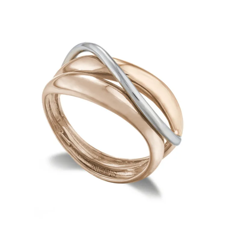 Anillo Oro Basic Gold Don Bandas Onda Fina