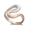 Anillo Oro Basic Gold Latigo Dos Ondas Cruzada