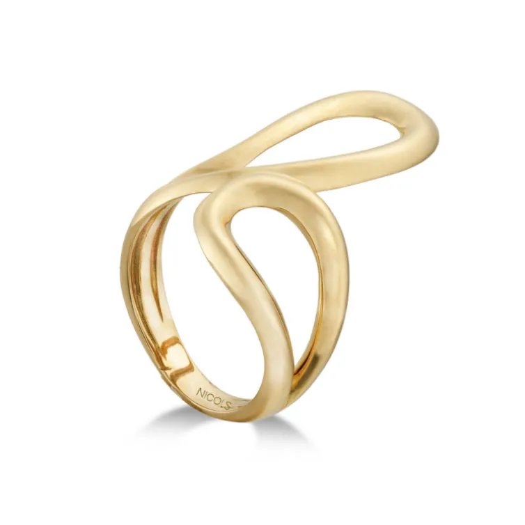 Anillo Oro Basic Gold Latigo Enfrentado Unido