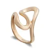 Anillo Oro Basic Gold Latigo Dos Ondas