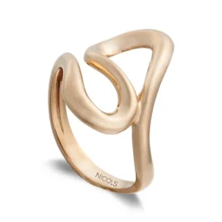 Anillo Oro Basic Gold Latigo Dos Ondas