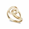 Anillo Oro Basic Gold Onda Cruzada