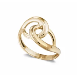Anillo Oro Basic Gold Onda Cruzada