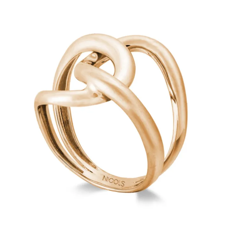 Anillo Oro Basic Gold Onda Cruzada Centro