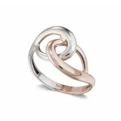 Anillo Oro Basic Gold Onda Cruzada