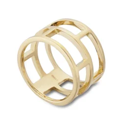 Anillo Oro Basic Gold Pulgar 8 Huecos Cuadrado