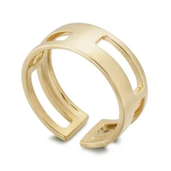Anillo Oro Basic Gold Pulgar 4 Huecos Cuadrado