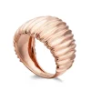 Anillo Oro Basic Gold Rayas Convexas