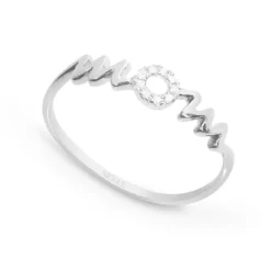 Anillo Oro Blanco Mom Mama Mini Details