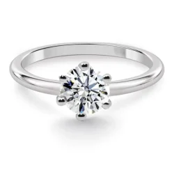 Anillo Oro blanco solitario diamante 0,10 a 0,70 Ct. Charlotte
