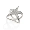Anillo Oro Blanco Y Diamantes Estrella De Mar