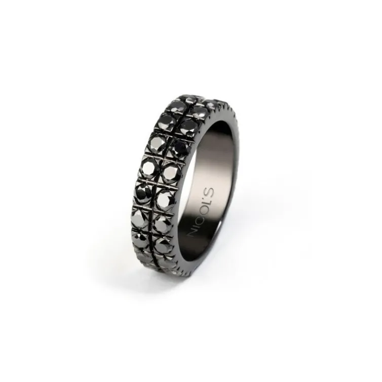 Anillo Oro Diamantes Negros Black Power