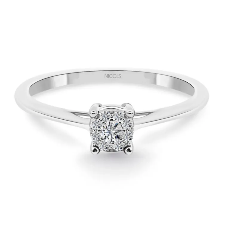 Anillo Oro Diamantes Rosetón Detail