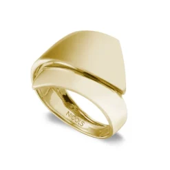 Anillo Oro Elegancia Doble Banda Plana Picos
