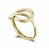 Anillo Oro Escultural Fina Onda Latigo Concava Oro Amarillo