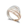 Anillo Oro Escultural Tu y Yo Doble Banda Oro Rosa y Oro Blanco