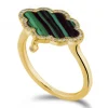 Anillo Oro Malaquita Opaque Stones