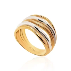 Anillo Oro Minimalista 5 Bandas onduladas