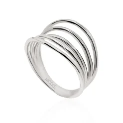 Anillo Oro Minimalista 5 Lineas Onduladas