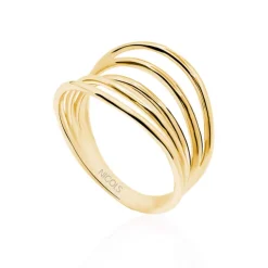 Anillo Oro Minimalista 5 Lineas onduladas