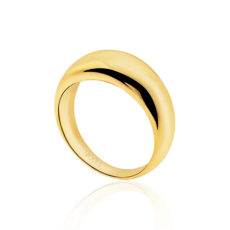 Anillo Oro Minimalista Media Caña Alta