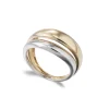Anillo Oro Minimalista Onda Doble Ancha