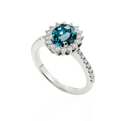 Anillo Oro Zircon Azul 3.12Ct Orla