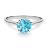 Anillo Oro Zircon Azul Solitario Nicole 1.00ct