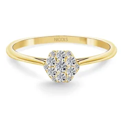 Anillo Pasión de Diamantes 0.15 Hexagonal