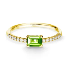 Anillo Peridoto Delphina Diamantes Oro Amarillo