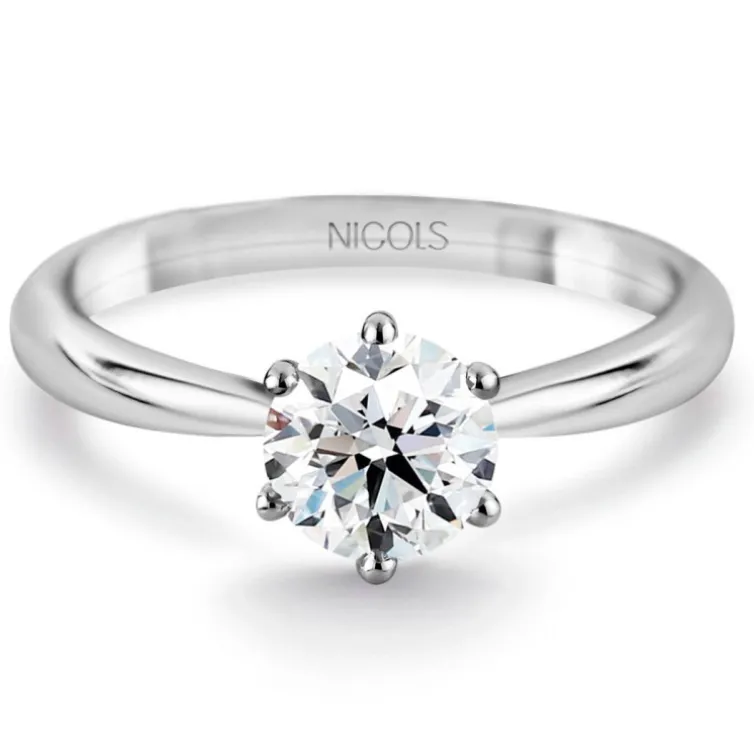 Anillo Platino solitario diamante 0,10 a 0,70 Ct. Alexia