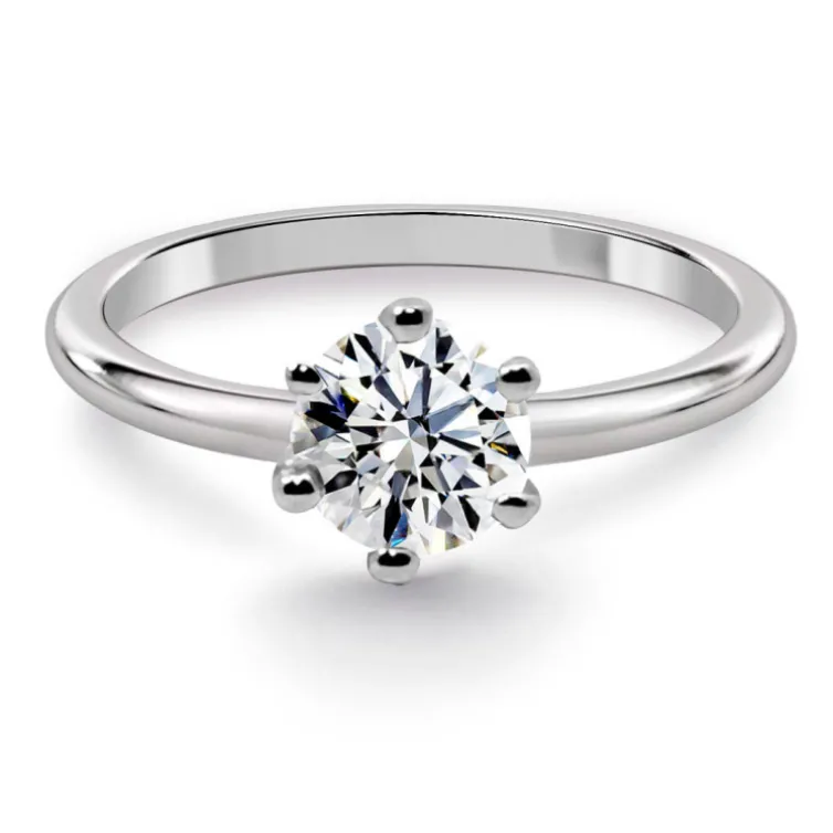 Anillo Platino solitario diamante 0,10 a 0,70 Ct. Charlotte
