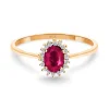 Anillo Rubí 0.50 Diamantes Candy Oro Rosa
