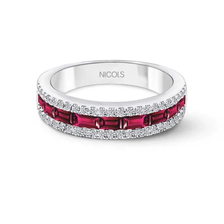 Anillo Rubi Alianza Baguette Amelia