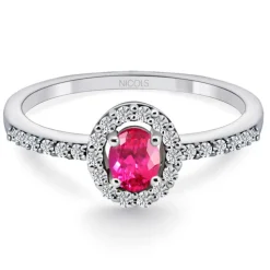 Anillo Rubi Dalia Sunset 0.55 Oro Blanco