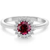Anillo rubi Margarita 0.60 diamantes en orla