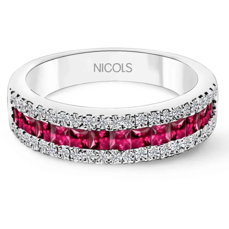 Anillo Rubis Princesa y Diamantes Amelia 0.30