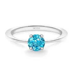 Anillo Solitario Brillante Azul Isabella 0.40Ct