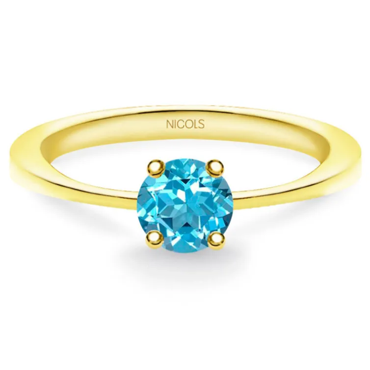 Anillo Solitario Brillante Azul Isabella 0.50Ct