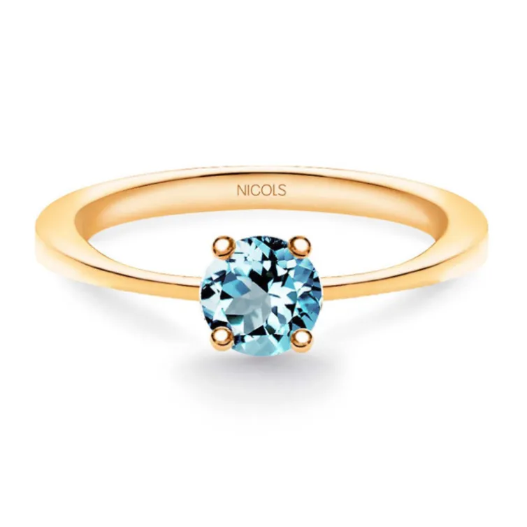 Anillo Solitario Brillante Azul Isabella 0.40Ct