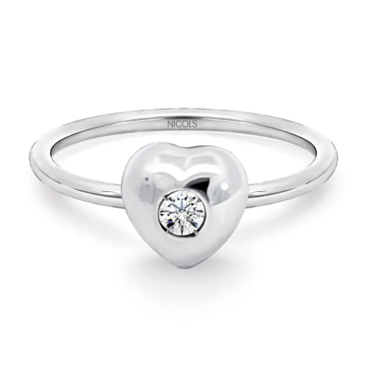 Anillo Solitario Corazón 0.08