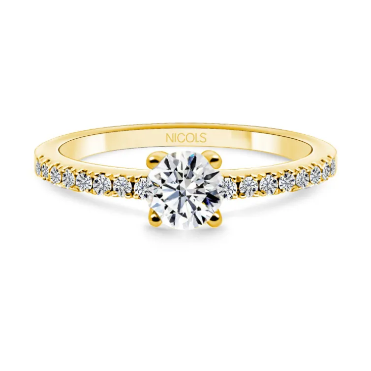 Anillo Solitario Diamante Dafne Petit 0.40 Oro Amarillo